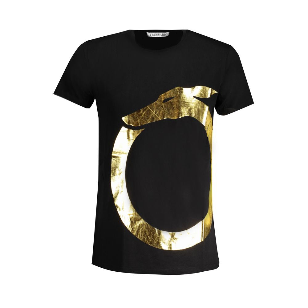Trussardi Schwarzes Baumwoll-T-Shirt für Herren