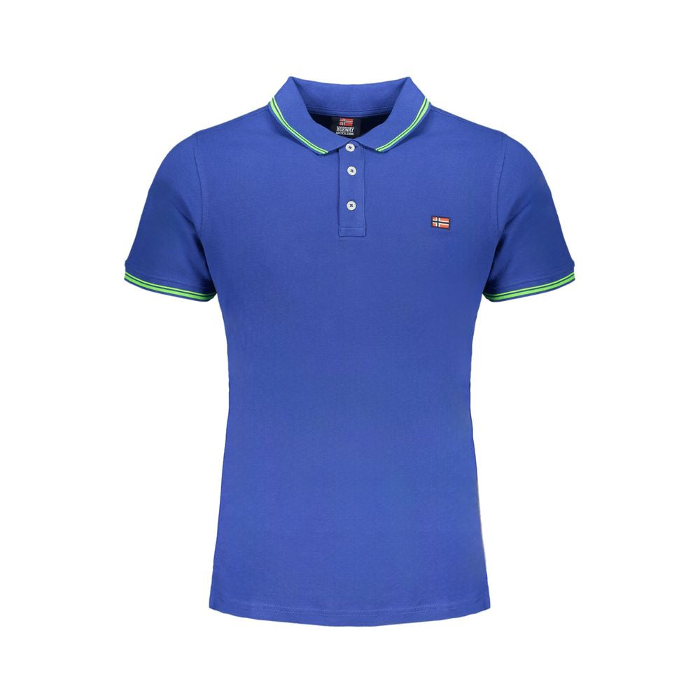 Norway 1963 Blu Cotton Herren Poloshirt
