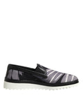 Dolce & Gabbana Black Tropical Slip-On Men's Sneakers Shoes