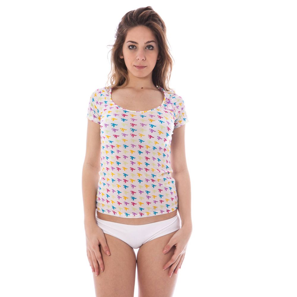 A-Style Weißes Nylon T-Shirt für Frauen