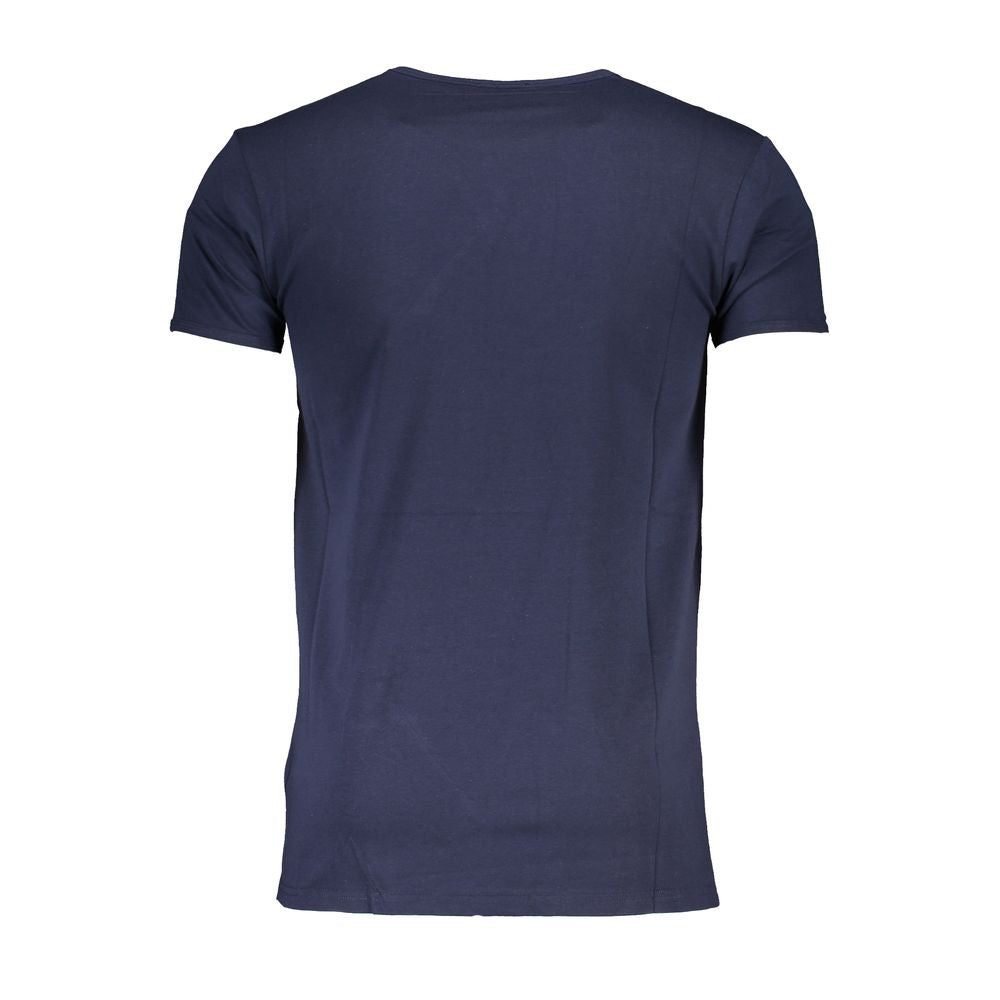 Cavalli Class Blaues Baumwoll-T-Shirt für Herren