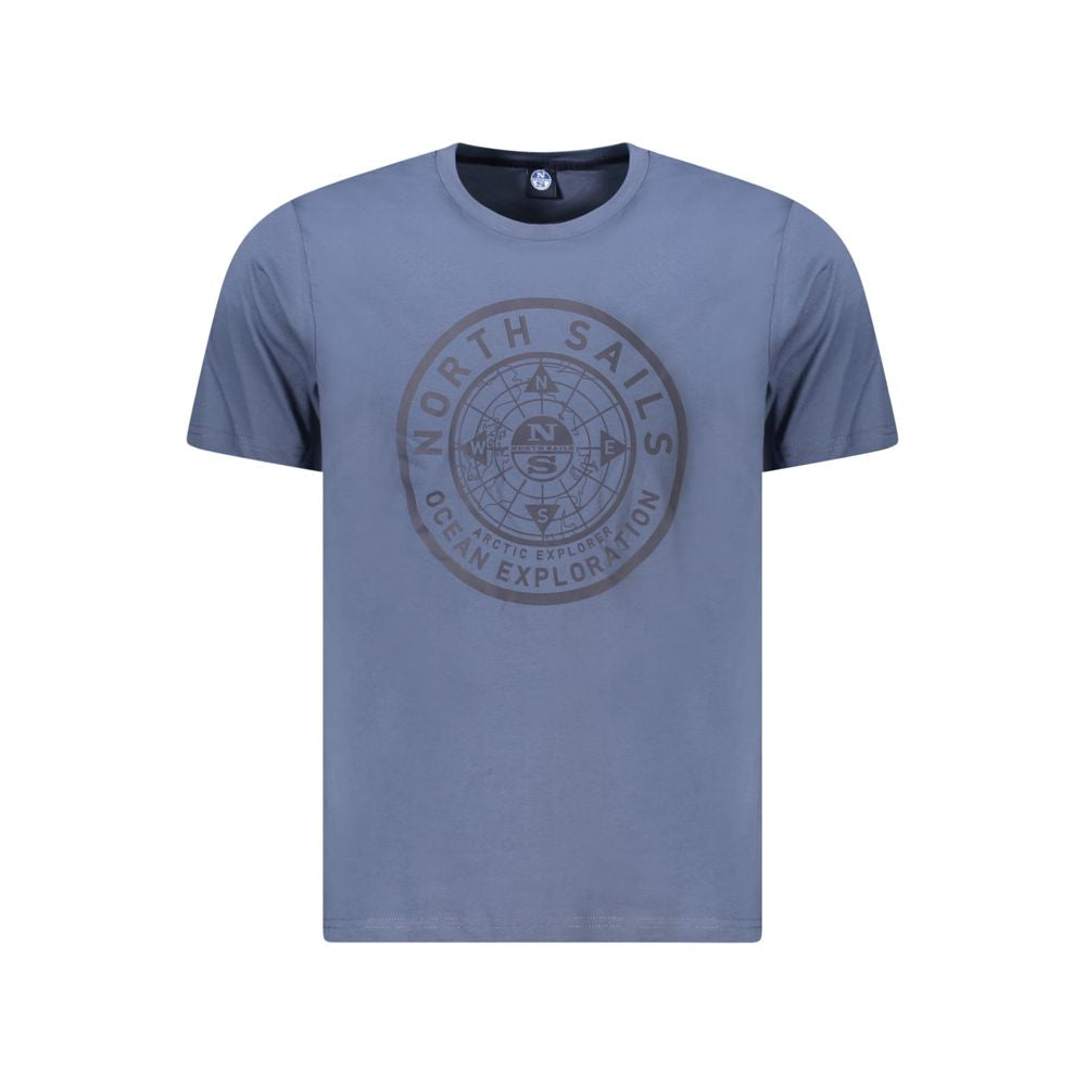 North Sails Blu Baumwoll-T-Shirt für Herren