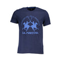 La Martina Blu Baumwoll-T-Shirt für Herren