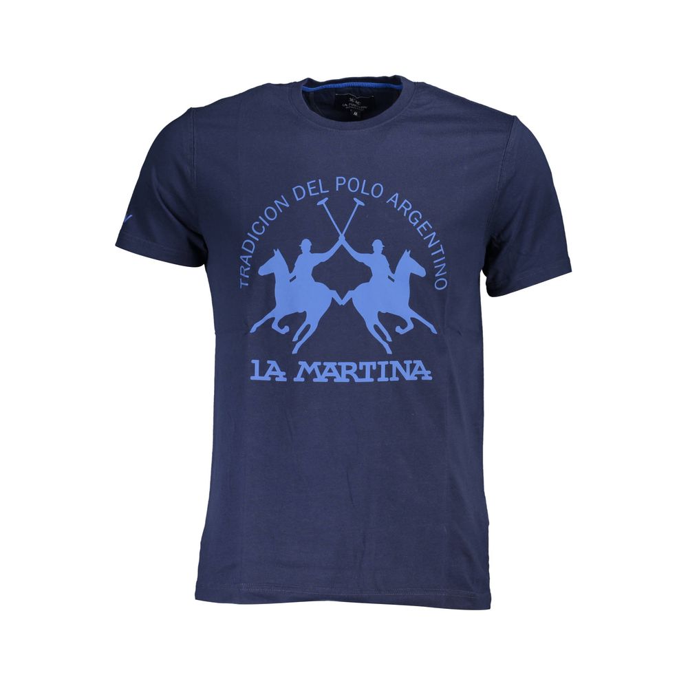 La Martina Blu Baumwoll-T-Shirt für Herren