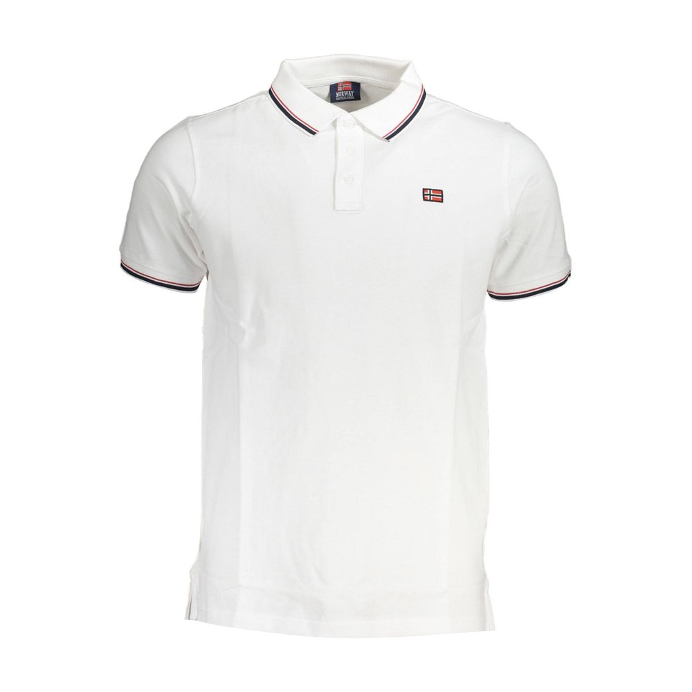 Norway 1963 Bianco Baumwoll-Herrenpoloshirt