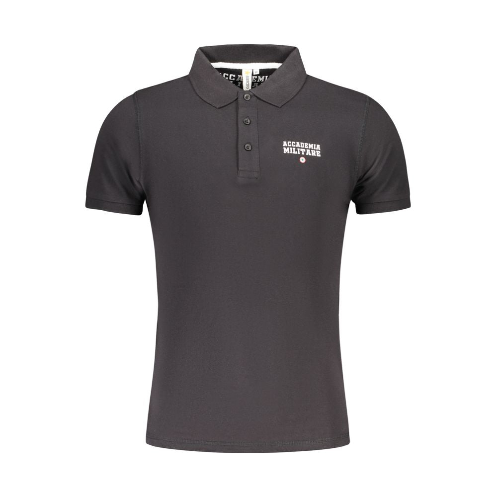 Accademia Militare Schwarzes Baumwoll-Poloshirt für Herren