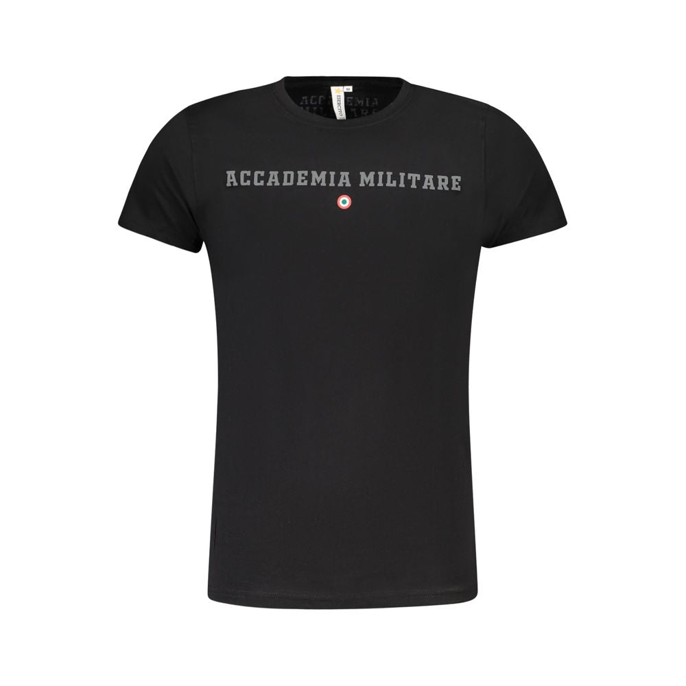 Military Academy Black Cotton T-Shirt