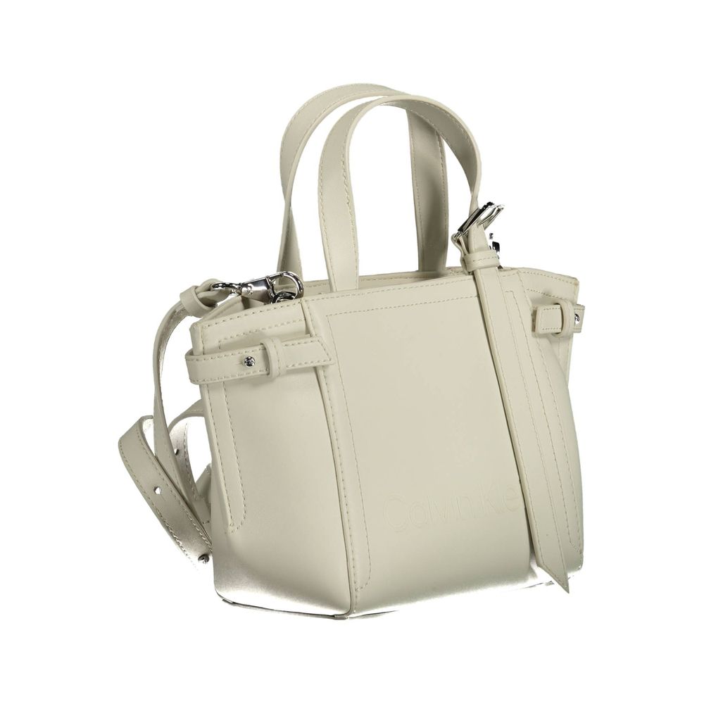 Calvin Klein Weiße Polyester-Handtasche