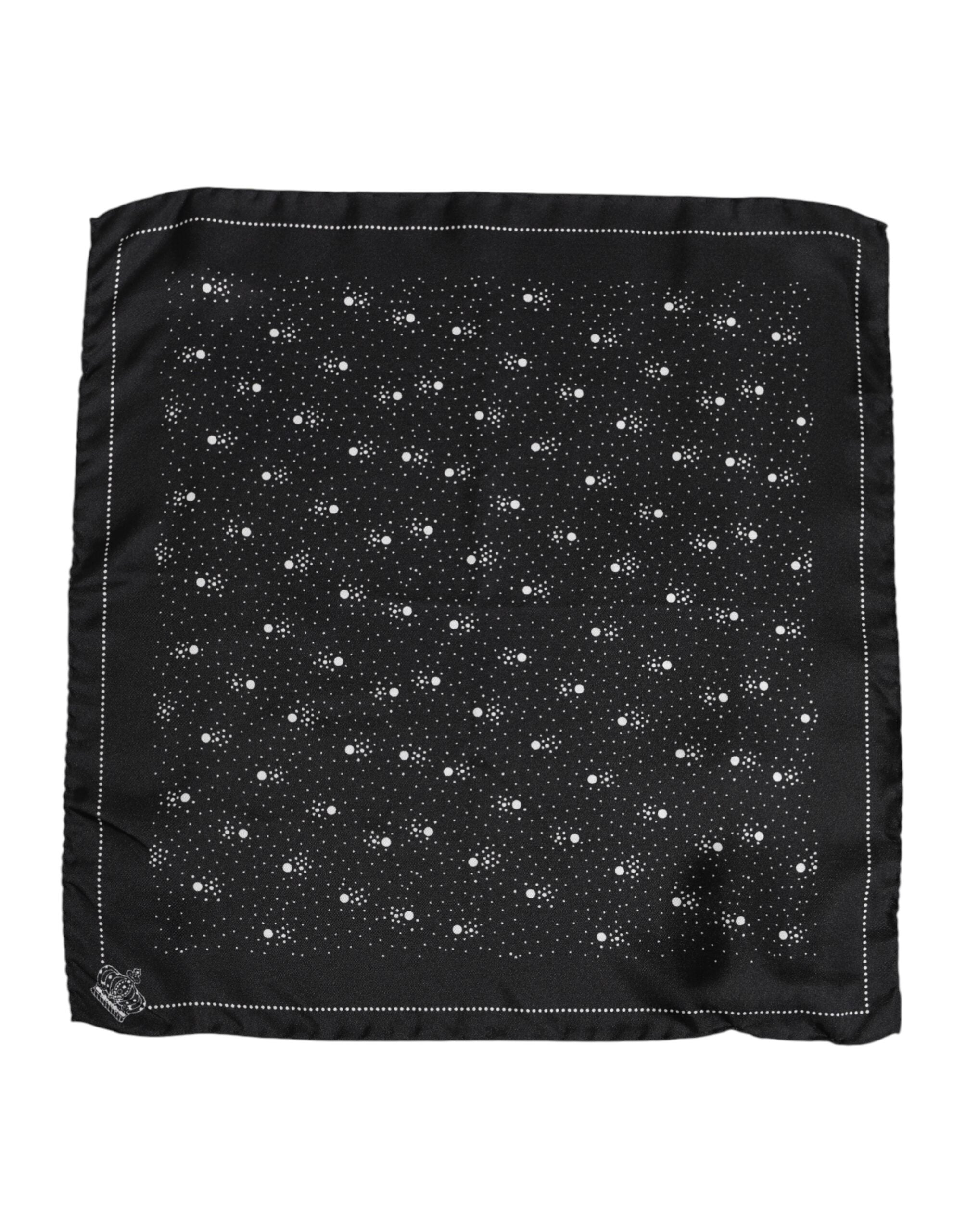Dolce & Gabbana Black White Printed Square Men's Foulard Scarf