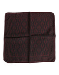 Dolce & Gabbana Maroon Black Printed Square Men's Foulard Scarf