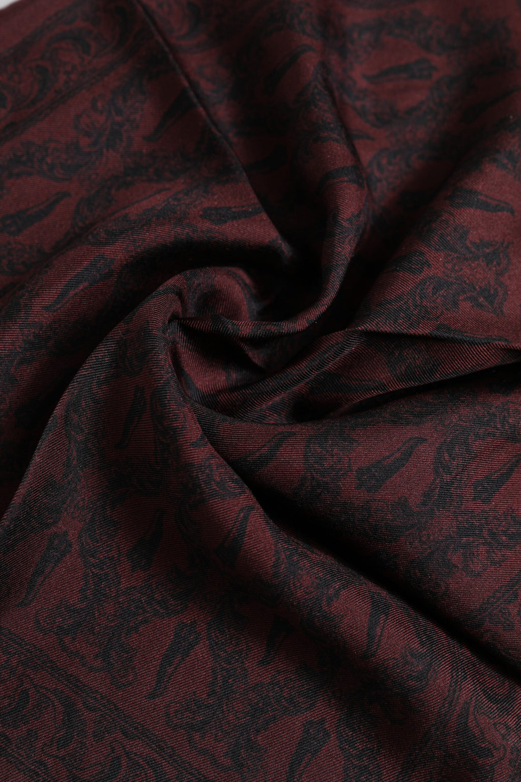 Dolce & Gabbana Maroon Black Printed Square Men's Foulard Scarf