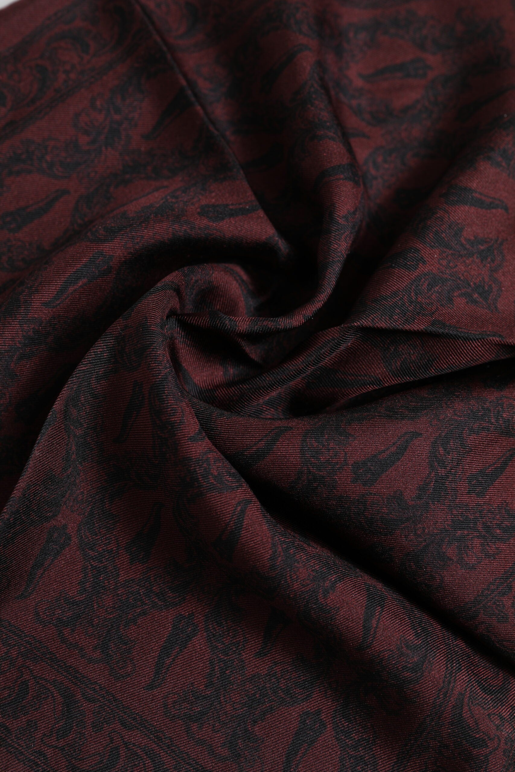 Dolce & Gabbana Maroon Black Printed Square Men's Foulard Scarf
