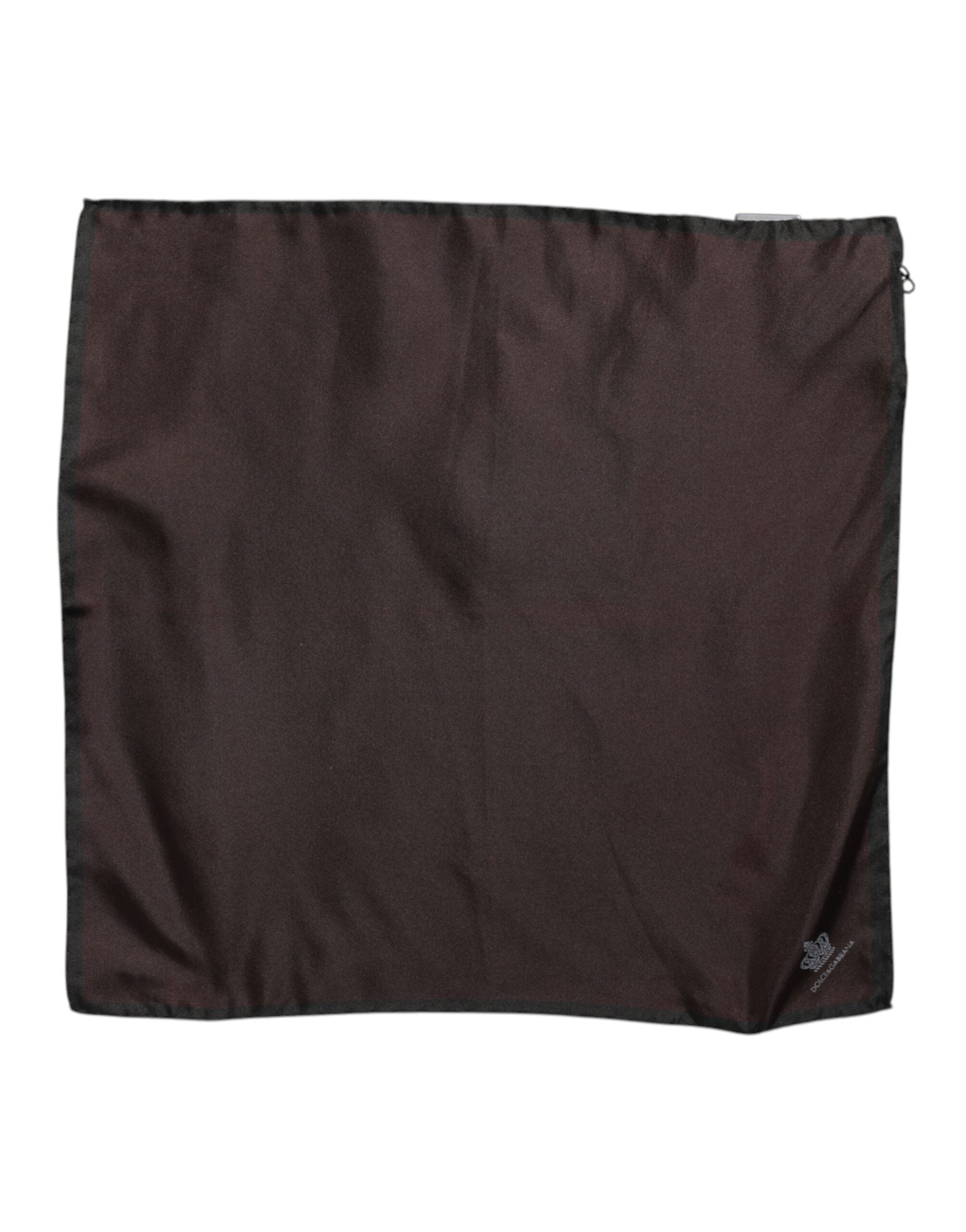 Dolce & Gabbana Brown DG Crown Silk Square Men's Foulard Scarf
