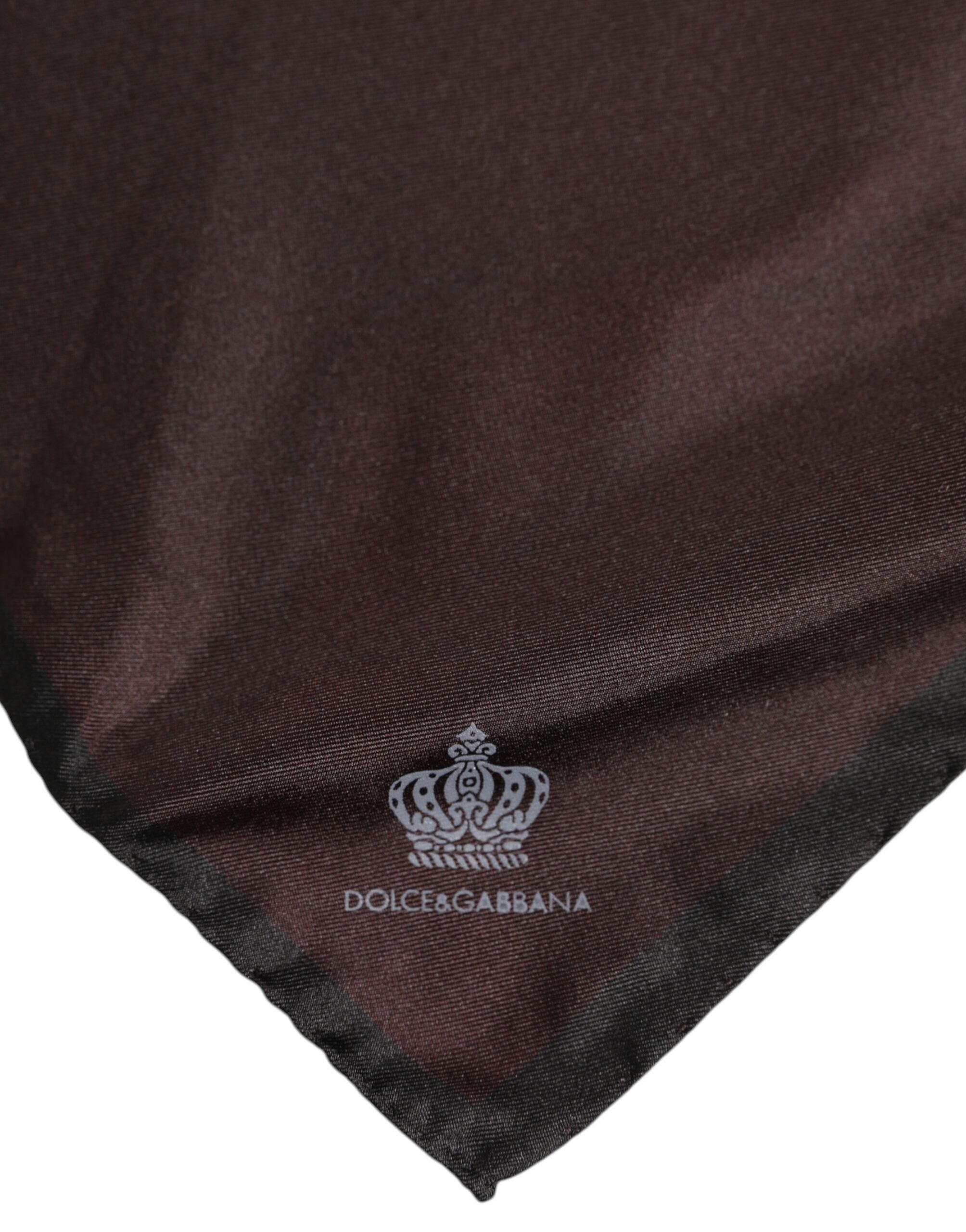 Dolce & Gabbana Brown DG Crown Silk Square Men's Foulard Scarf