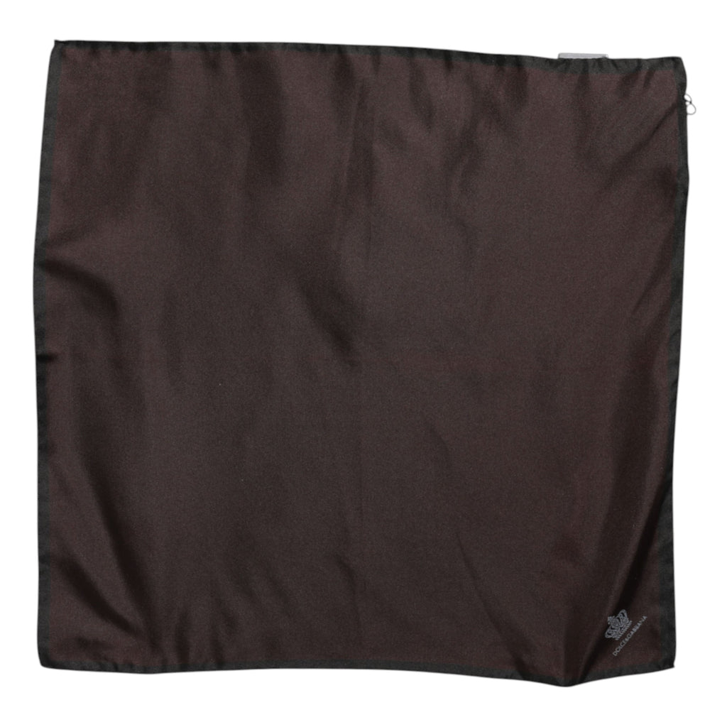 Dolce & Gabbana Brown DG Crown Silk Square Men's Foulard Scarf