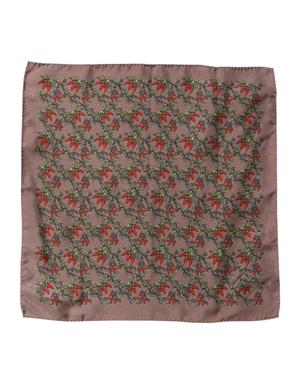 Dolce & Gabbana Brauner Chilis Seidenschal Quadratisch Herren Foulard Schal
