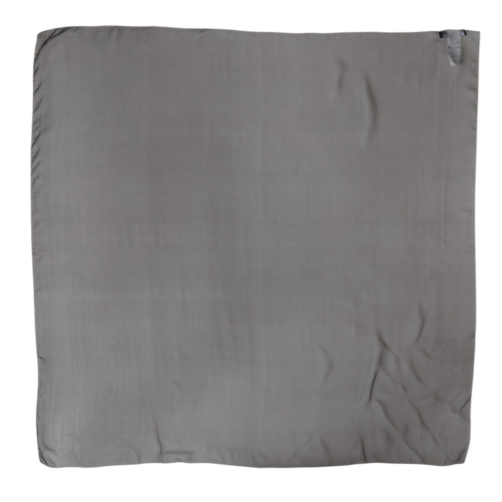 Dolce & Gabbana Grau Schwarz Seide Quadrat Frauen Foulard Schal