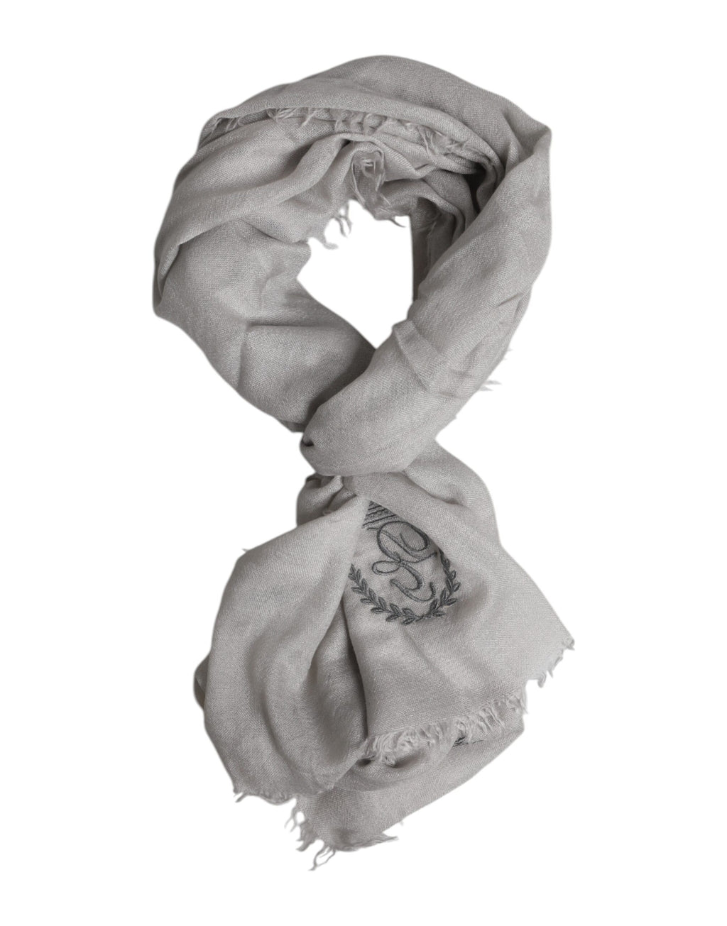 Dolce & Gabbana Grey DG Crown Neck Warmer Wrap Scarf