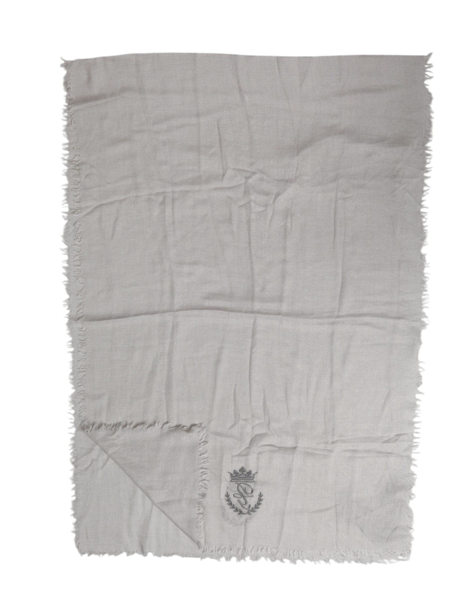 Dolce & Gabbana Grey DG Crown Neck Warmer Wrap Scarf