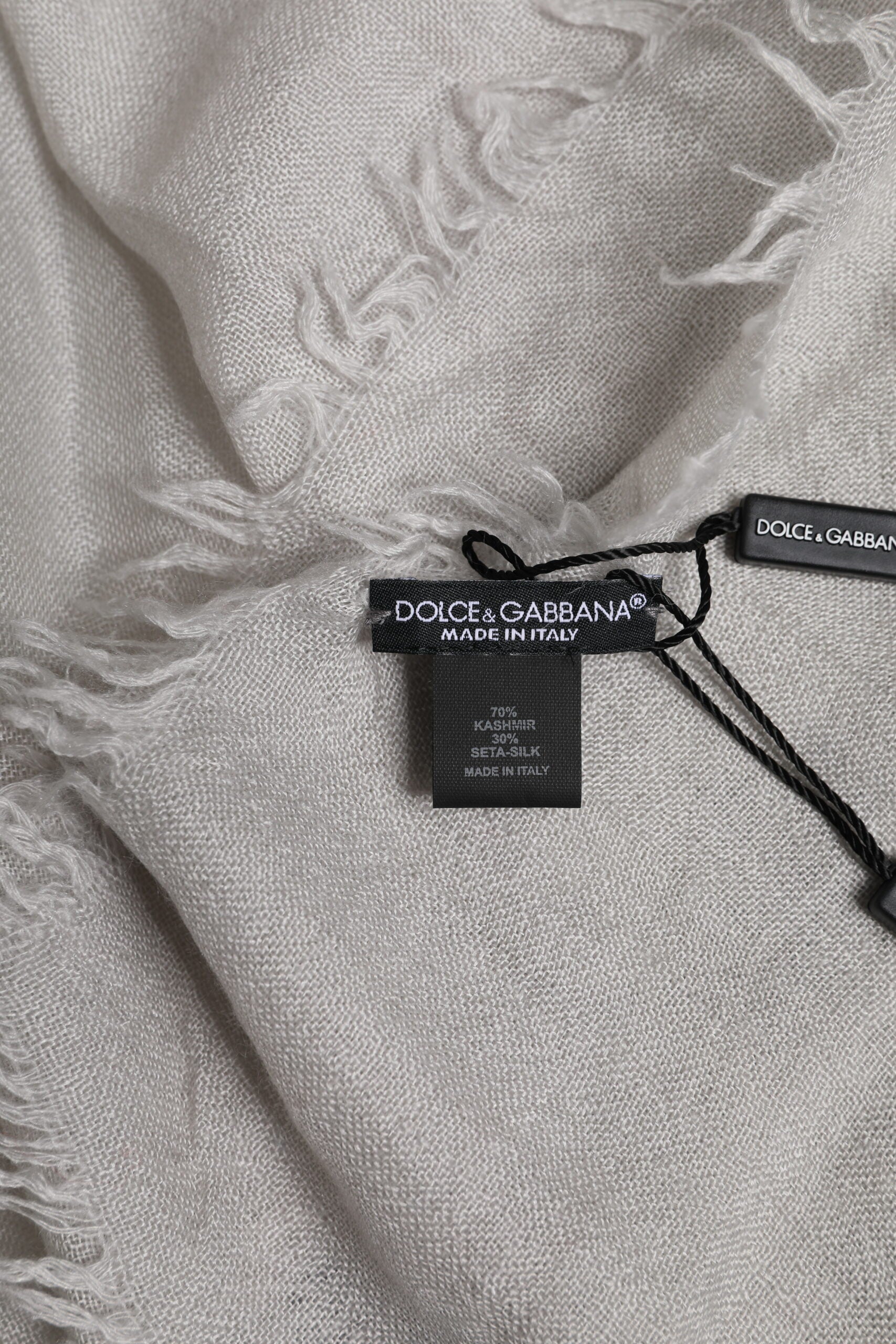 Dolce & Gabbana Grey DG Crown Neck Warmer Wrap Scarf