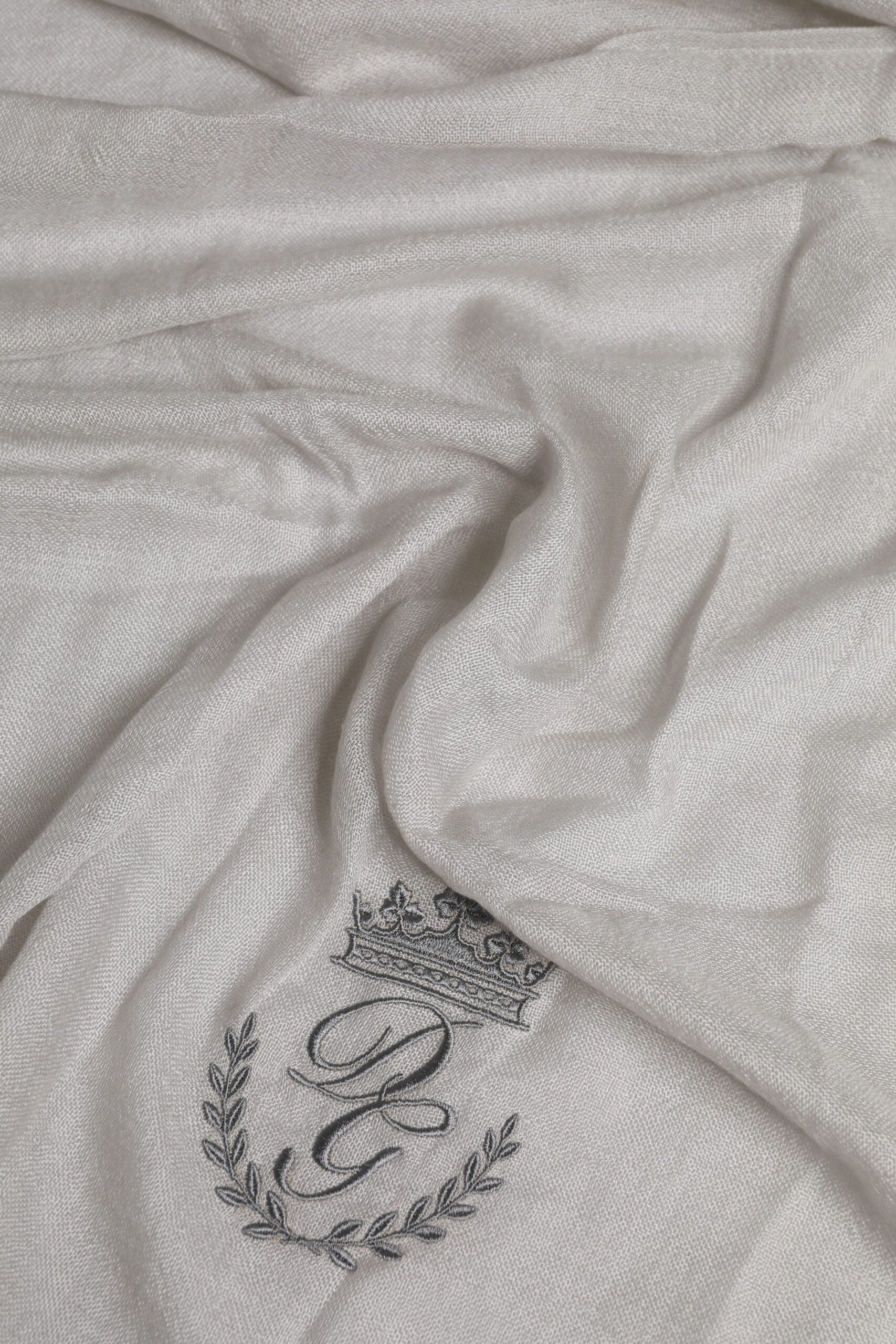 Dolce & Gabbana Grey DG Crown Neck Warmer Wrap Scarf