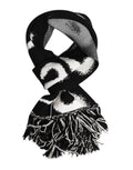 Dolce & Gabbana Schwarzer Logo-Halswärmer Wrap Männer Schal Schal