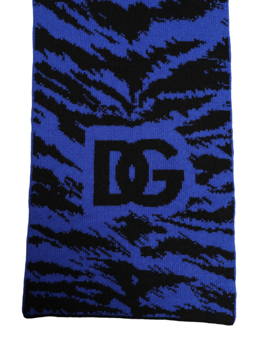 Dolce & Gabbana Blue Black Logo Neck Warmer Wrap Scarf