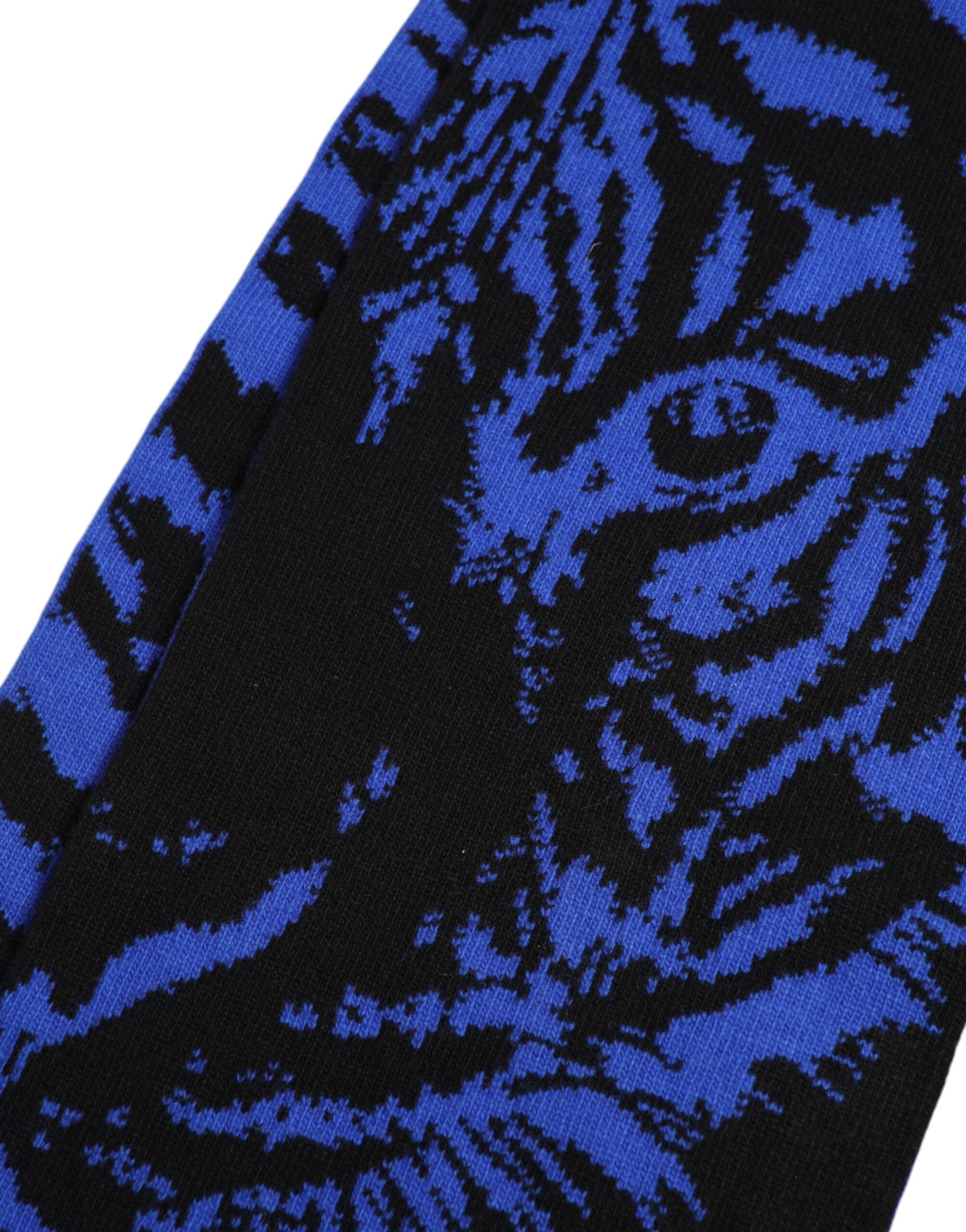 Dolce & Gabbana Blue Black Logo Neck Warmer Wrap Scarf