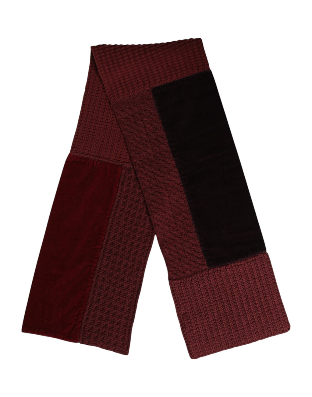 Dolce & Gabbana Maroon Black Neck Warmer Wrap Scarf