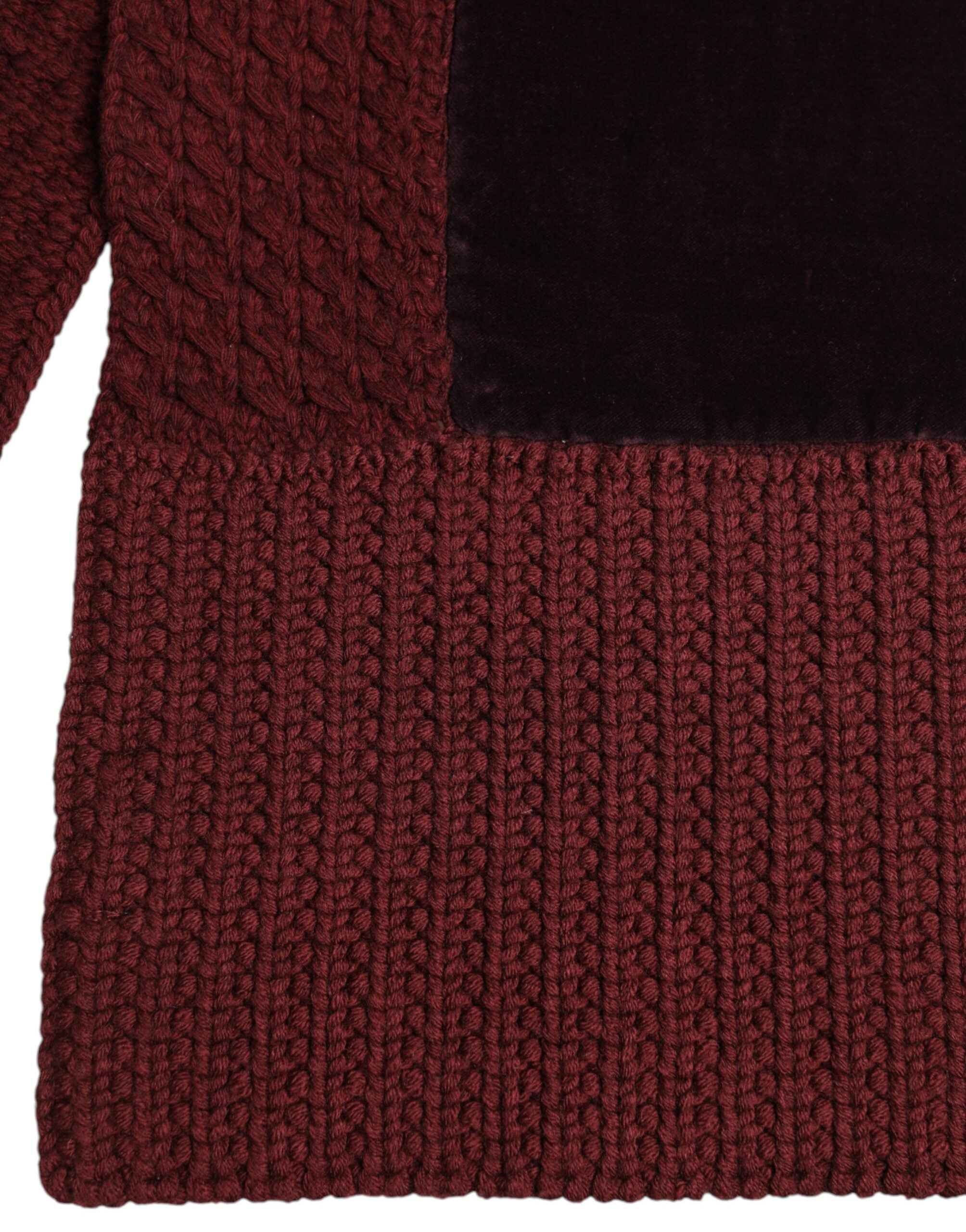 Dolce & Gabbana Maroon Black Neck Warmer Wrap Scarf