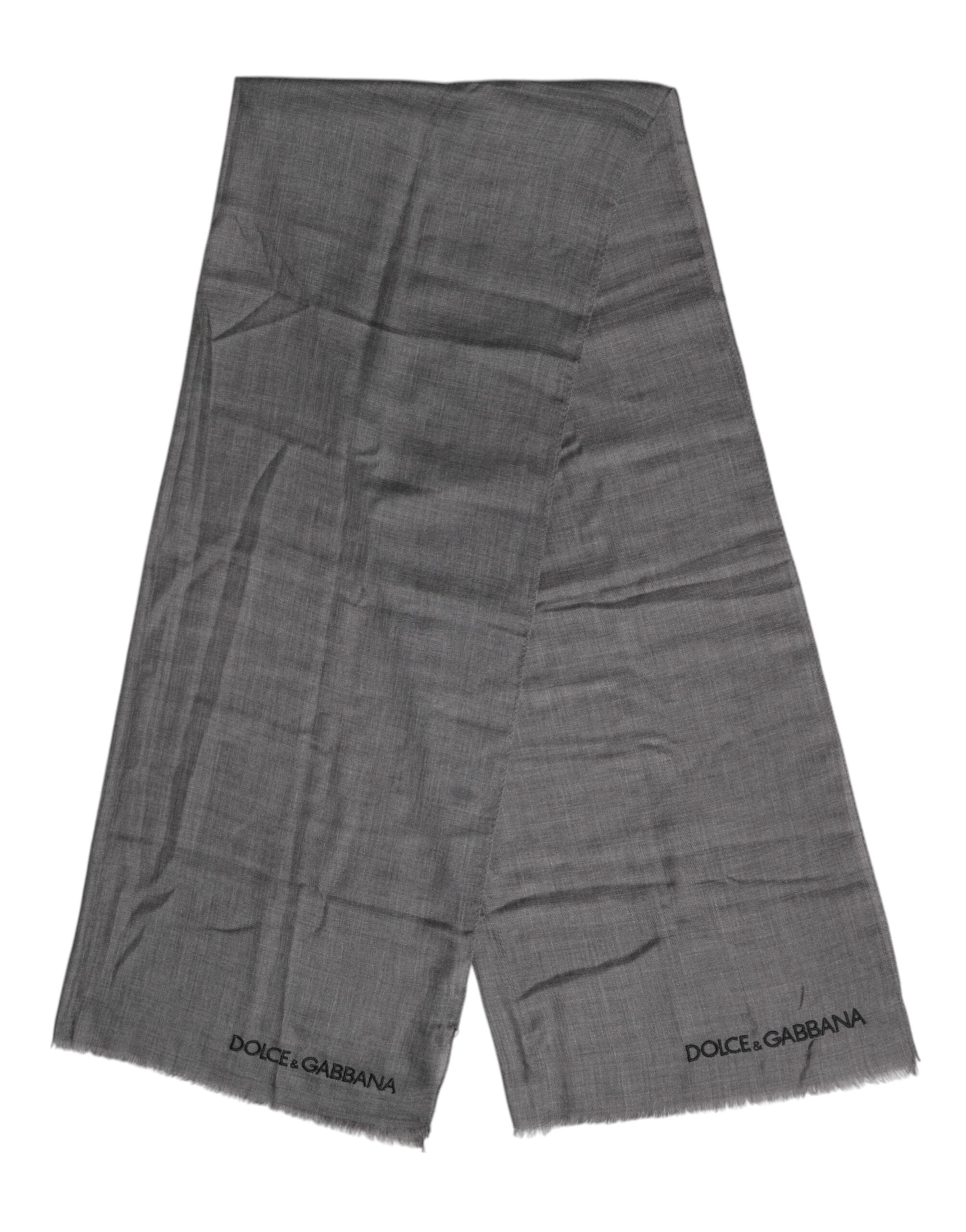 Dolce & Gabbana Grauer Schal mit Logo-Print, Nackenwärmer, Wickel-Schal