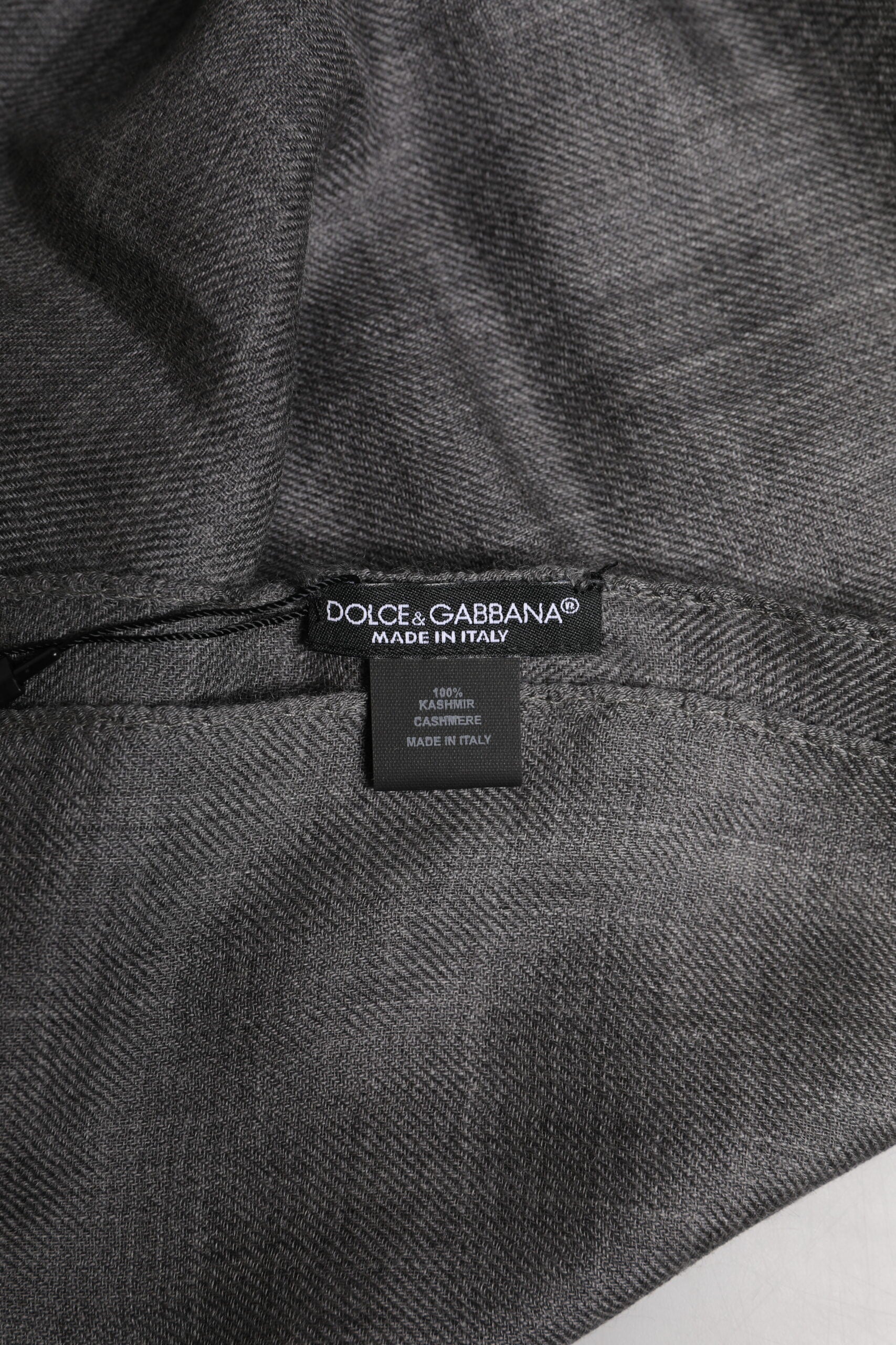Dolce & Gabbana Grauer Schal mit Logo-Print, Nackenwärmer, Wickel-Schal