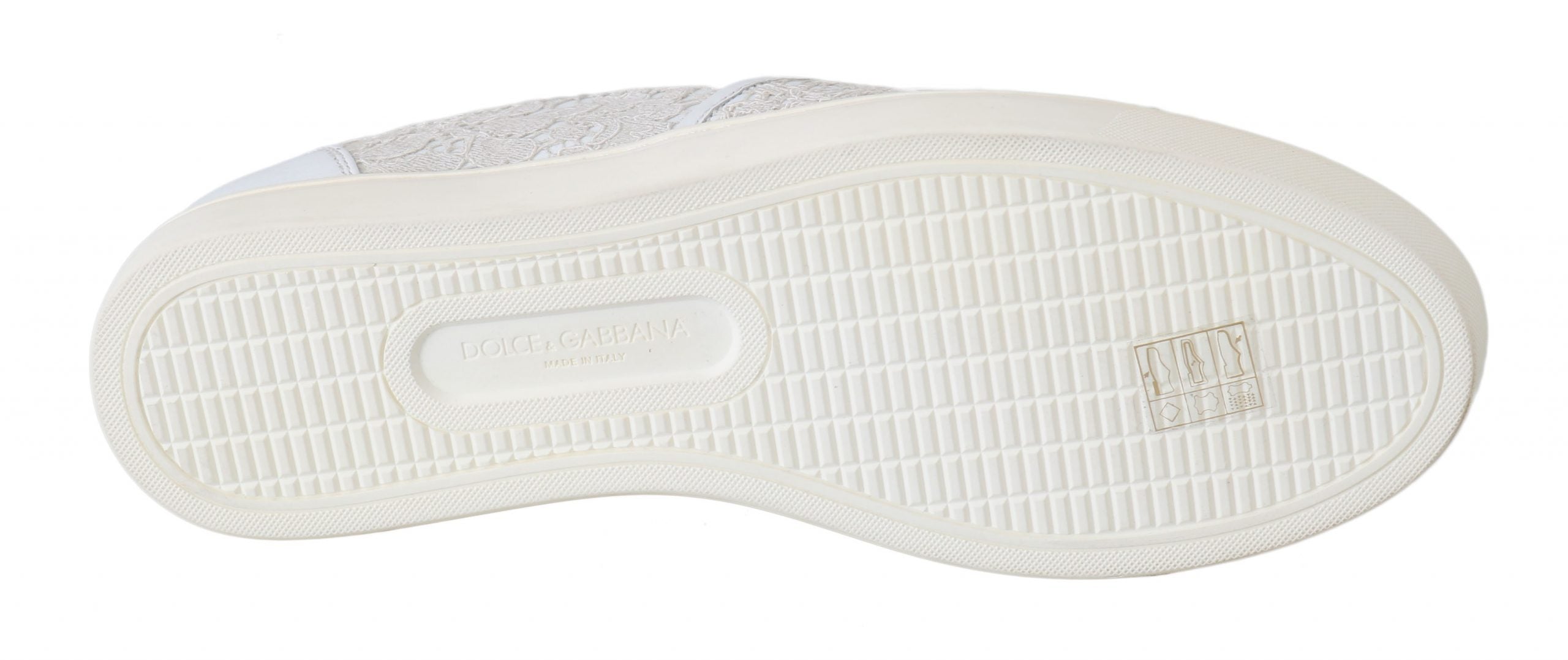 Dolce & Gabbana White Leather Lace Slip-On Loafers Shoes