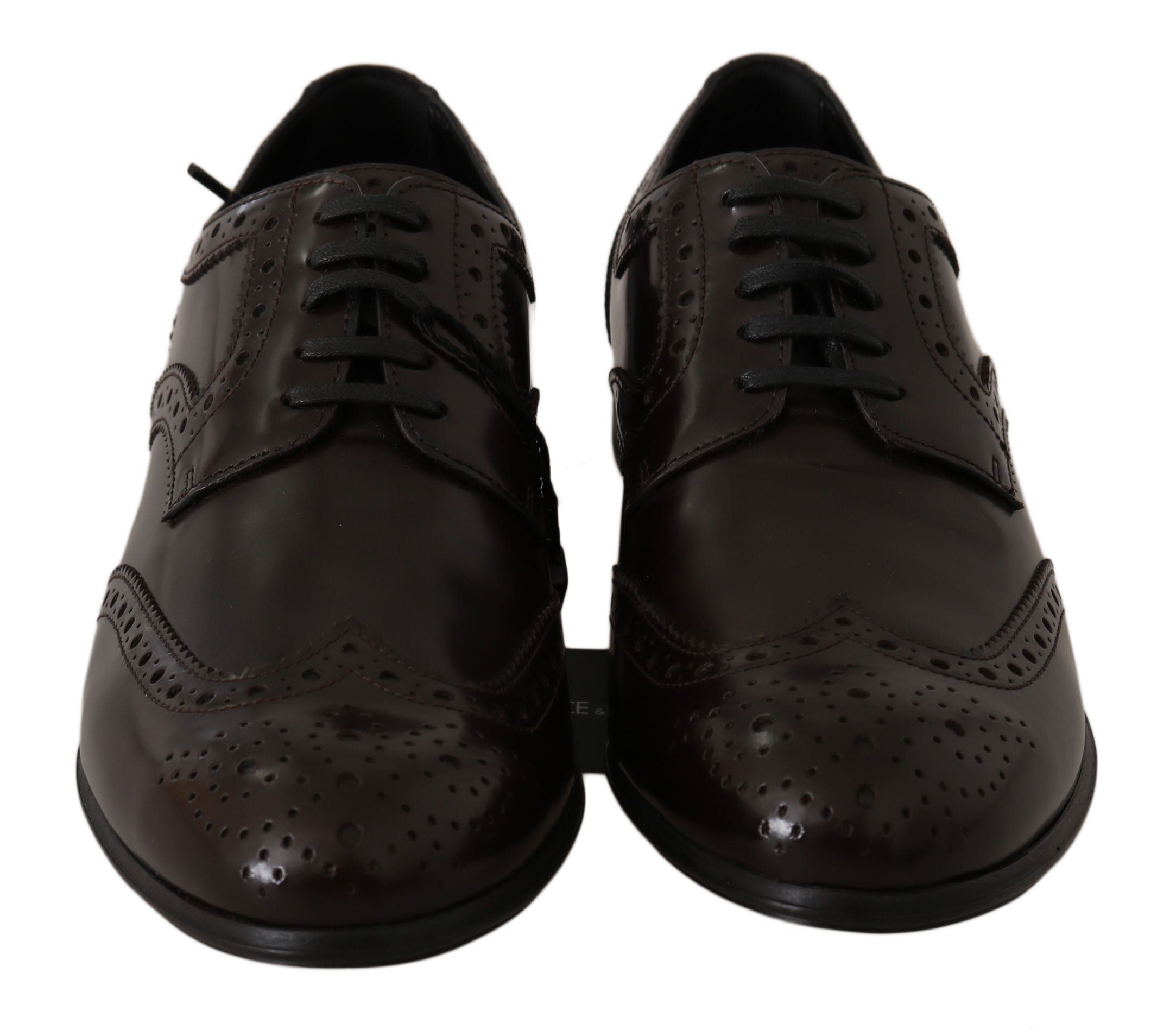 Dolce & Gabbana Brown Leather Brogue Oxford Wingtip Shoes