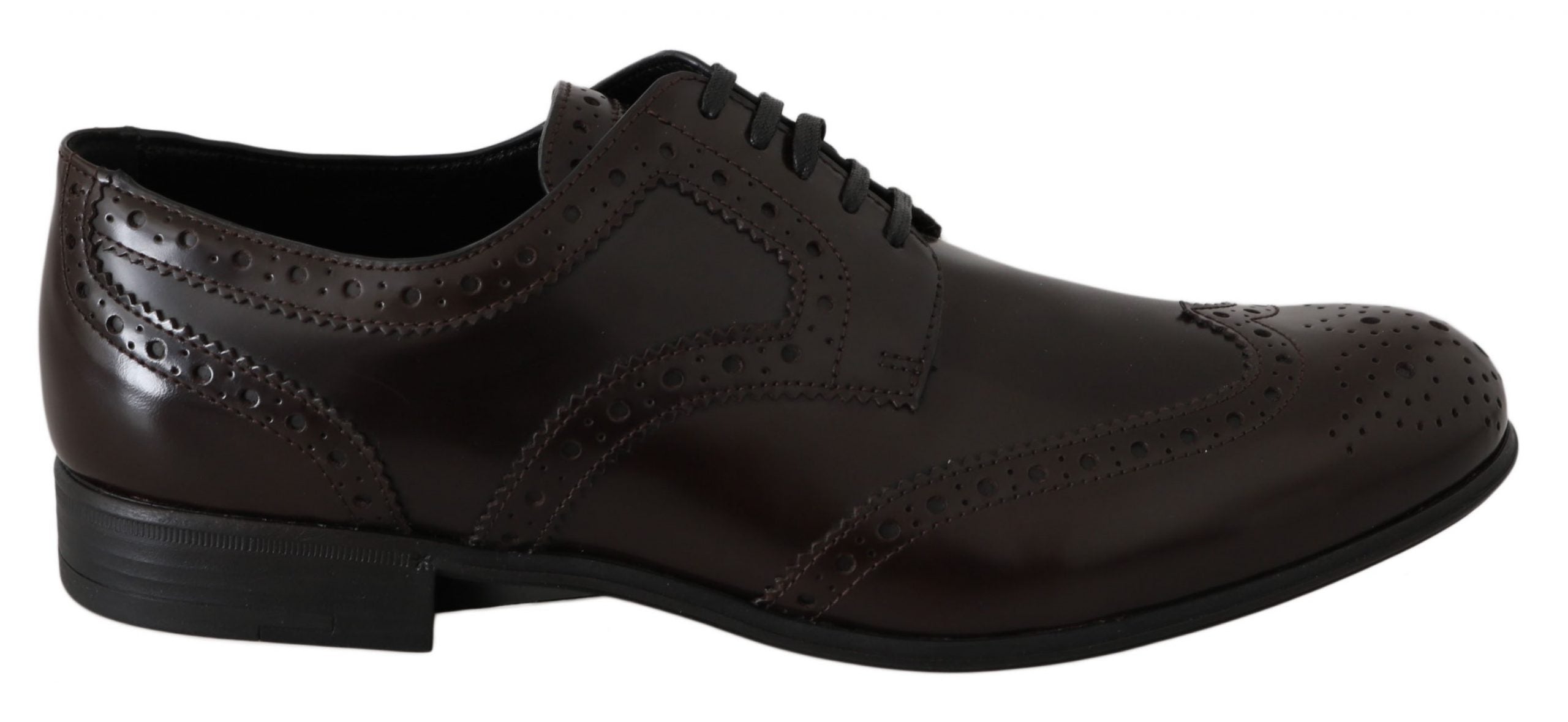 Dolce & Gabbana Brown Leather Brogue Oxford Wingtip Shoes