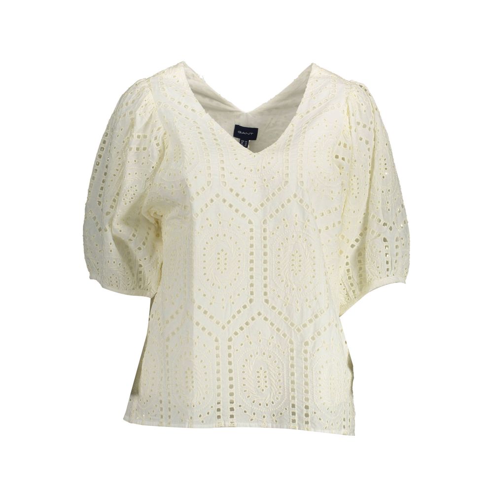 Gant Weißes Baumwoll-T-Shirt