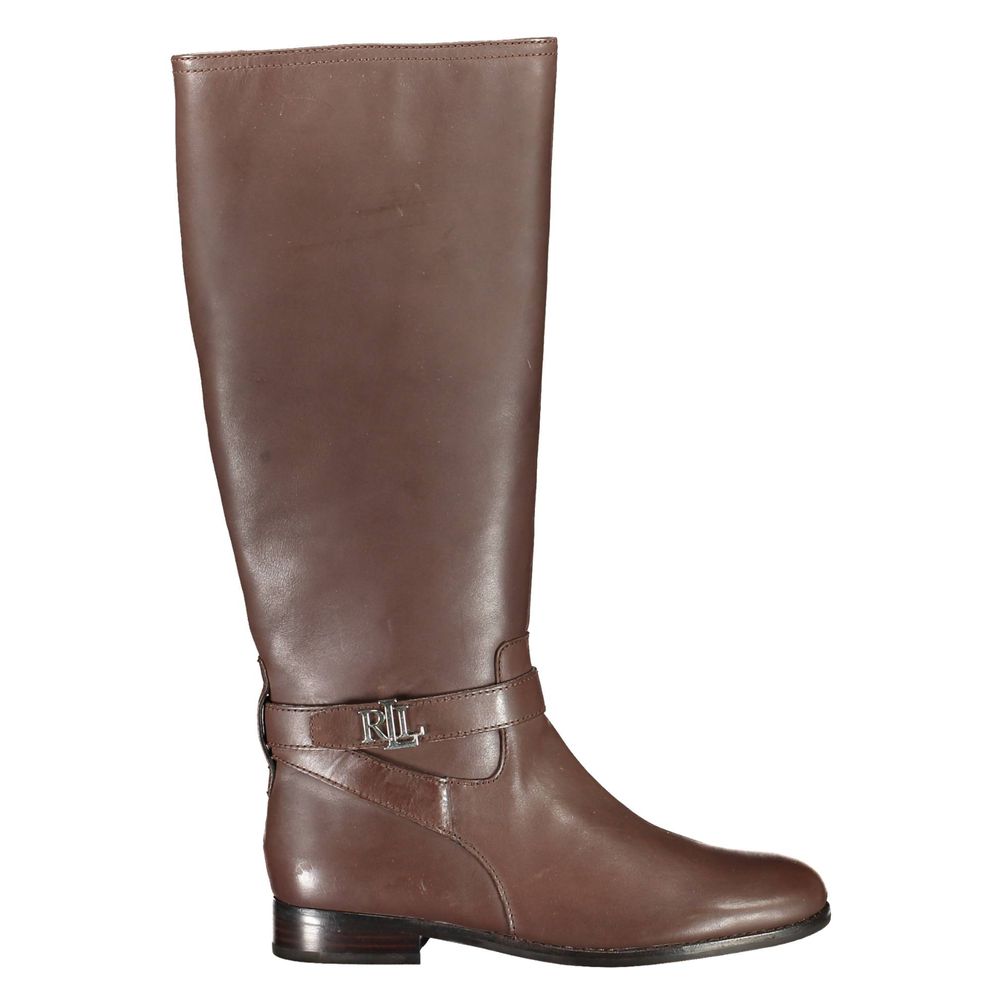 Ralph Lauren Brauner Leder Damenstiefel