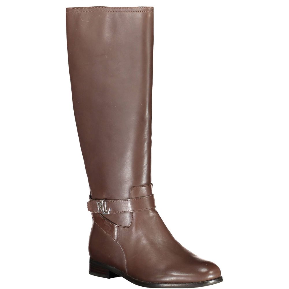 Ralph Lauren Brauner Leder Damenstiefel