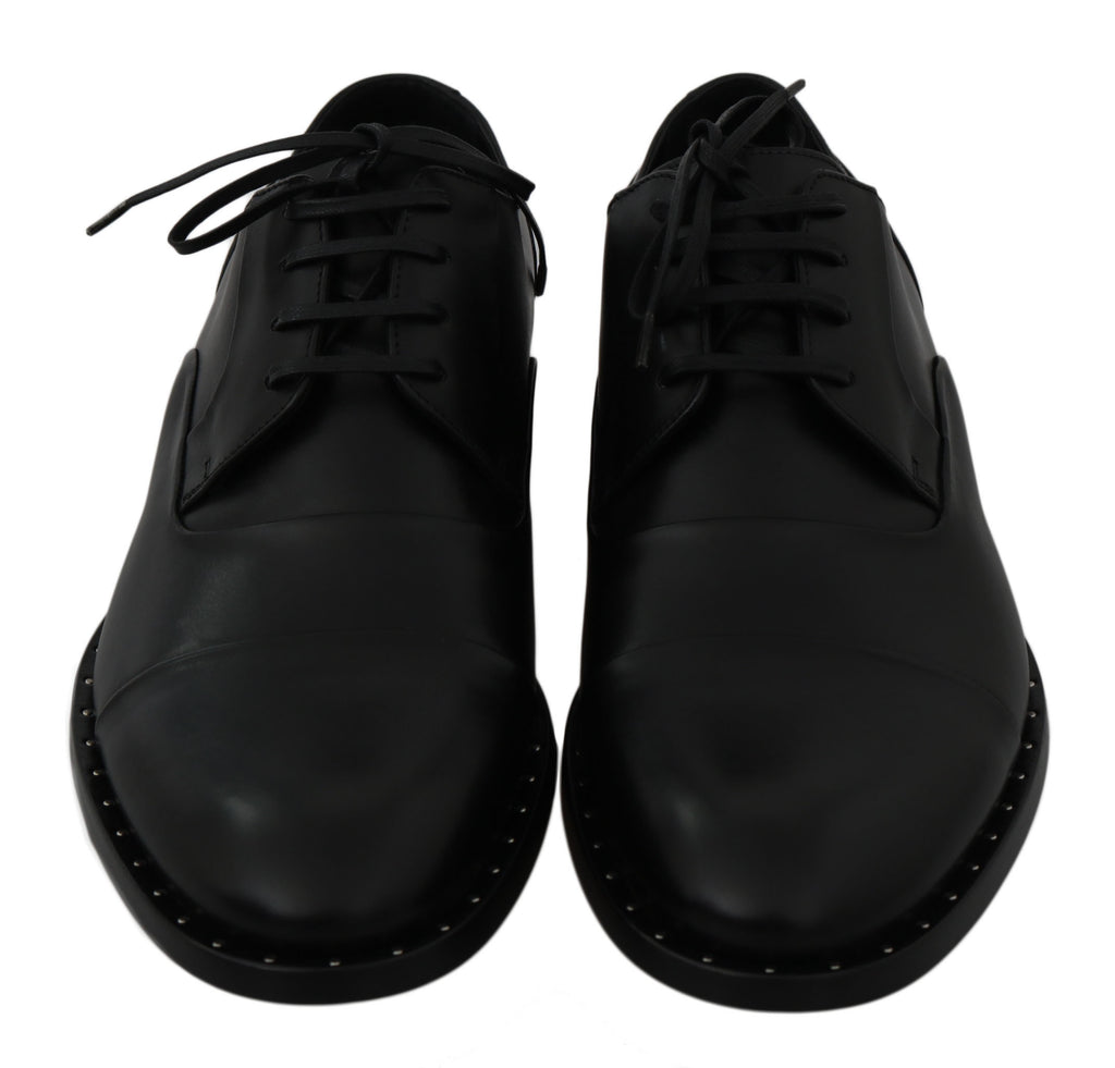 Dolce & Gabbana Schwarzes Leder Derby Formale Schuhe