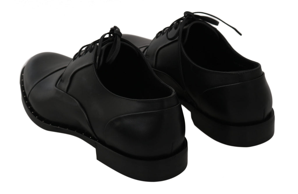 Dolce & Gabbana Schwarzes Leder Derby Formale Schuhe