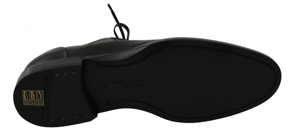 Dolce & Gabbana Schwarzes Leder Derby Formale Schuhe