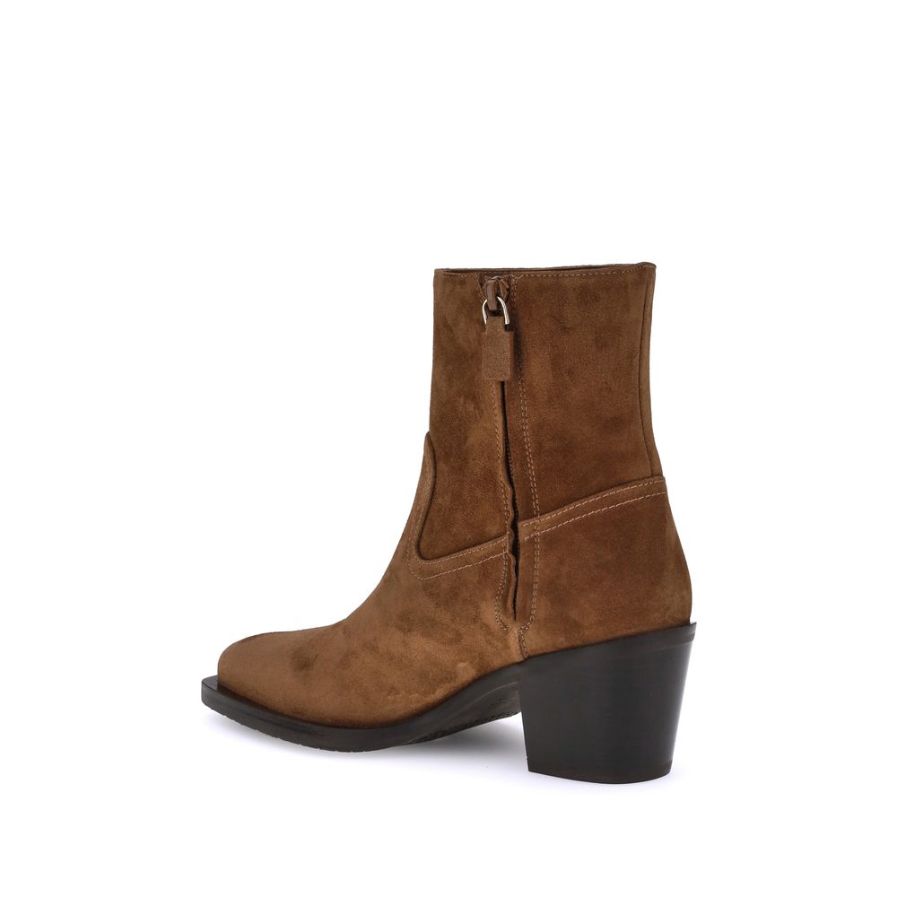 Stuart Weitzman Braune Ankle Boots aus Kalbsleder Bos Taurus