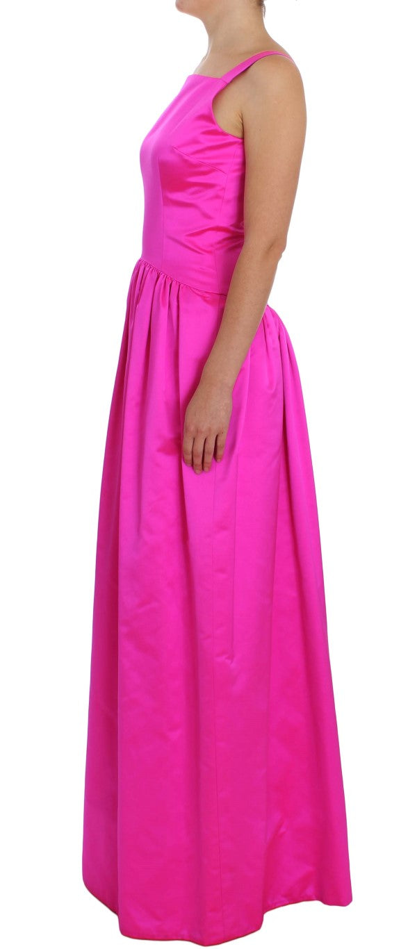 Dolce & Gabbana Rosa Seide Langes Etuikleid Ballkleid