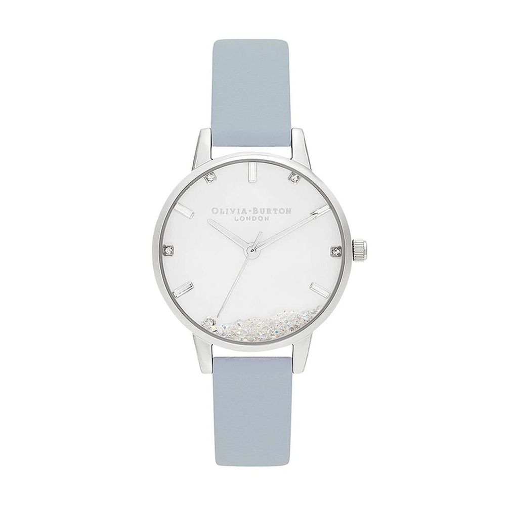 Olivia Burton Faux Leather Strap Watch in Blue