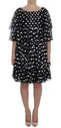 Dolce & Gabbana Black and White Polka Dot Ruffle Dress