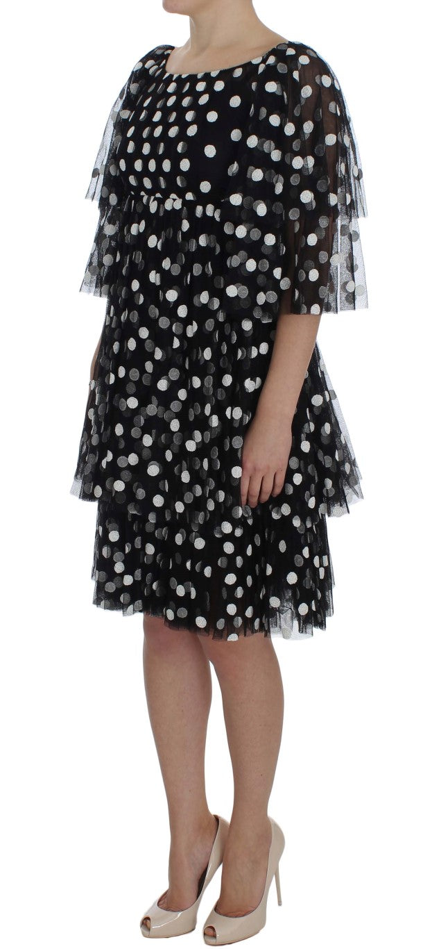 Dolce & Gabbana Black and White Polka Dot Ruffle Dress