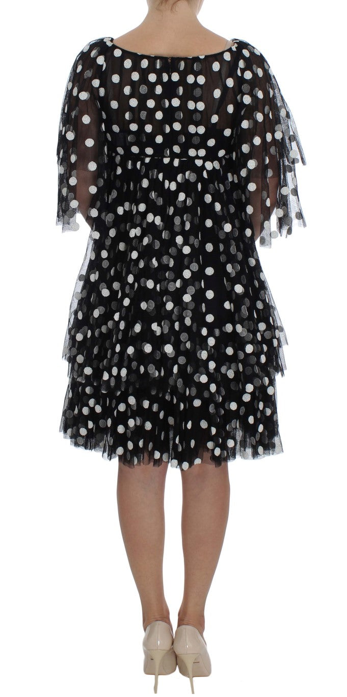 Dolce & Gabbana Black and White Polka Dot Ruffle Dress