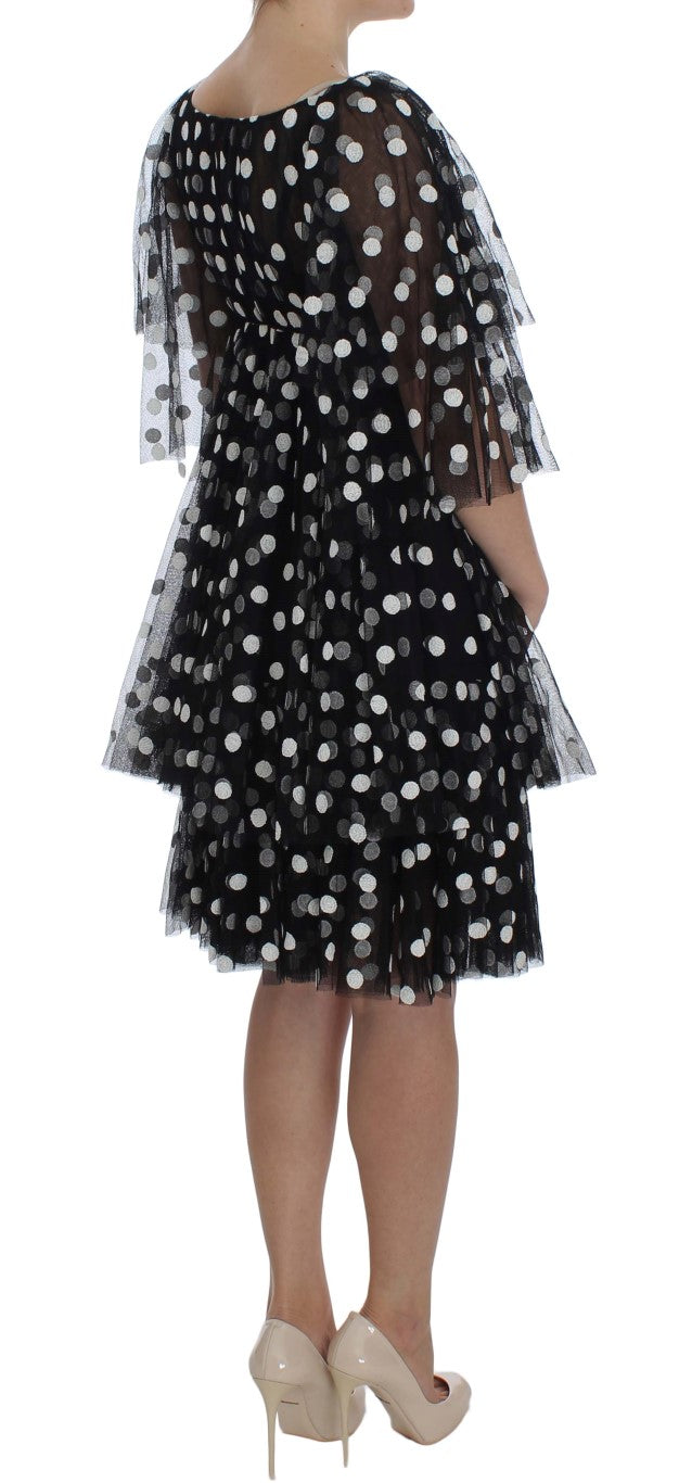 Dolce & Gabbana Black and White Polka Dot Ruffle Dress