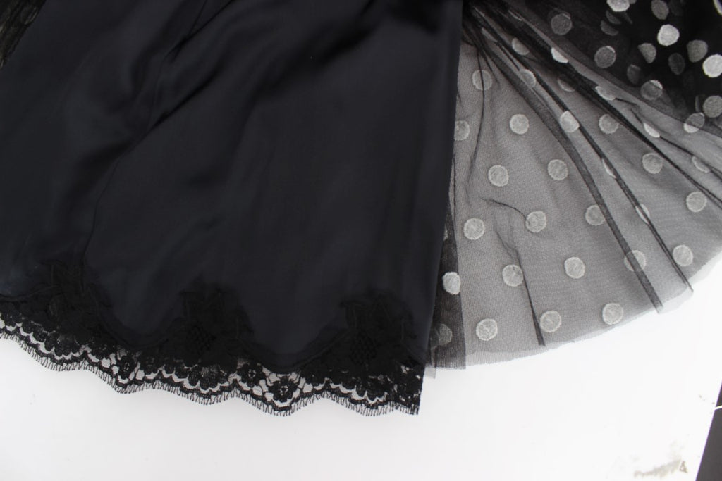 Dolce & Gabbana Black and White Polka Dot Ruffle Dress