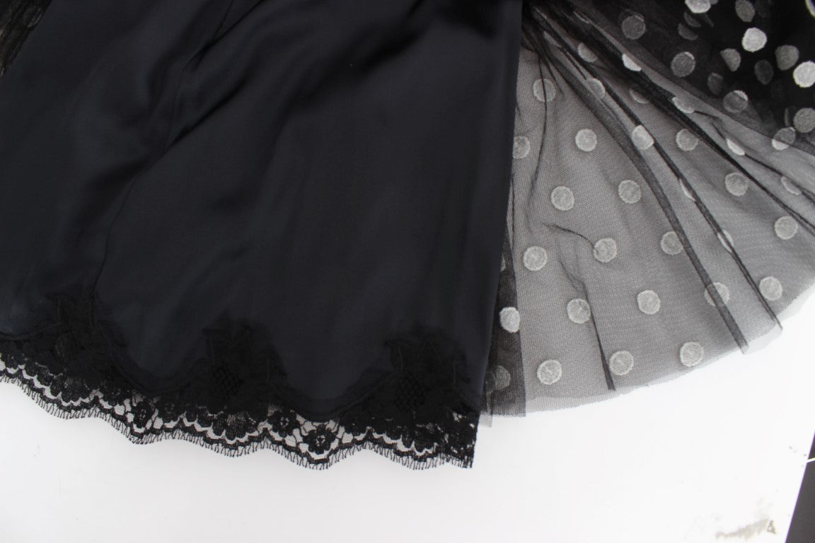 Dolce & Gabbana Black and White Polka Dot Ruffle Dress